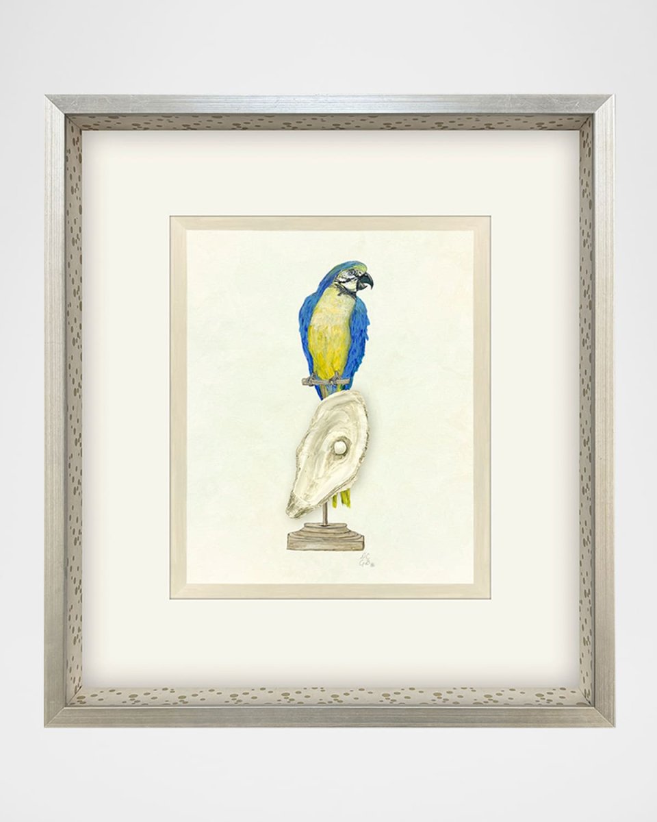 "Treasure Parrot I" Hand-Embellished Giclee by PopJoy Studio